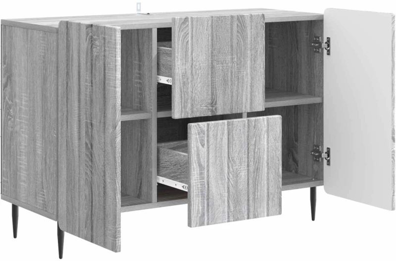 vidaXL Πλαϊνό γραφείο με συρτάρι Γκρι Sonoma 89 x 34,5 x 62 εκ.