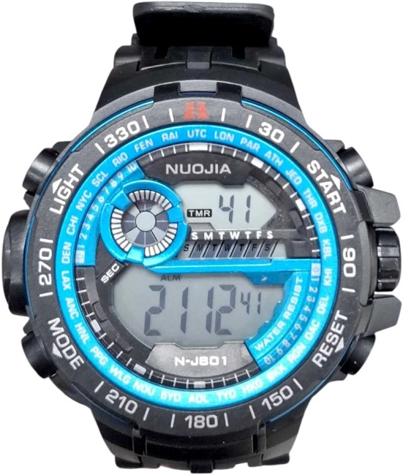 Ψηφιακό ρολόι χειρός - NJ801 - Nuojia - 115180 - Black/Light Blue