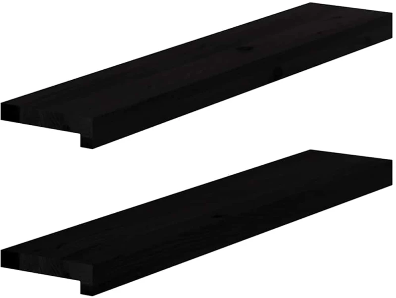 vidaXL Περβάζια παραθύρων 2 τεμ. Σκ. Καφέ 80x15x2 εκ. Μασίφ Ξύλο Δρυός
