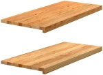 vidaXL Περβάζια παραθύρων 2 τεμ. Αν. Καφέ 90x40x2 εκ. Μασίφ Ξύλο Δρυός