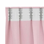 vidaXL Κουρτίνες Μαύρης Ύφανσης με Δαχτυλίδια 2 pcs Απαλό ροζ