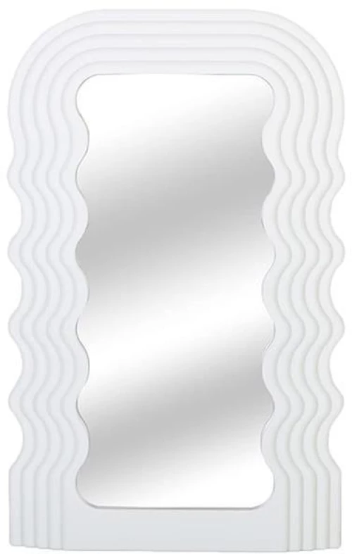 Διακοσμητικός καθρέφτης "wave"  Υ26x16εκ. λευκός