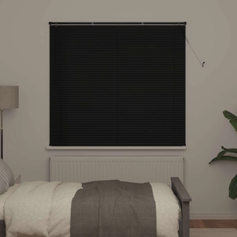 vidaXL Βενετσιάνικη Σκίαση Μαύρο 150 x 160 cm PVC