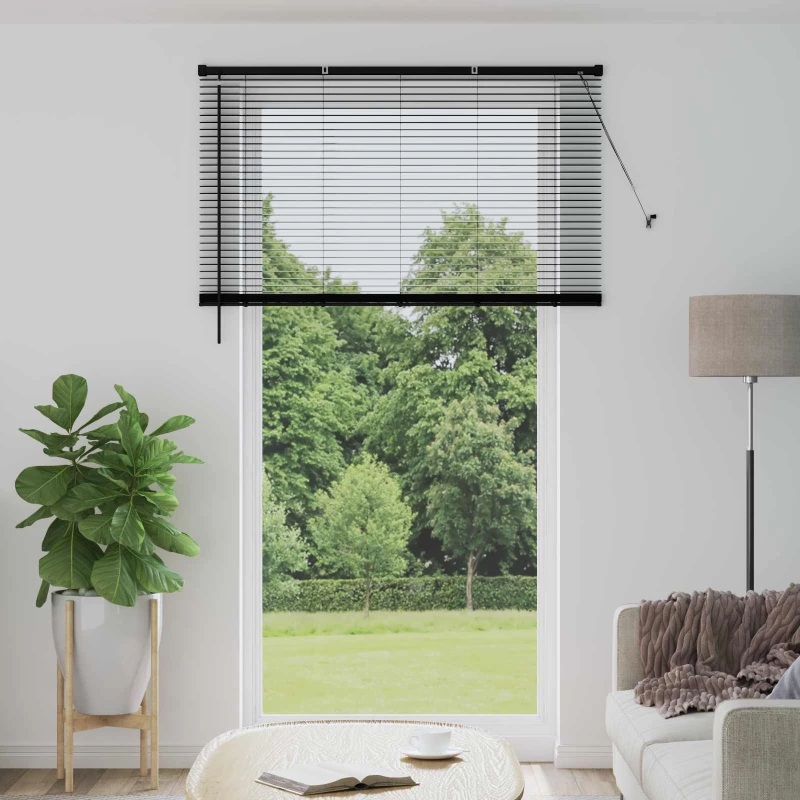 vidaXL Βενετσιάνικη Σκίαση Μαύρο 213 x 130 εκ PVC