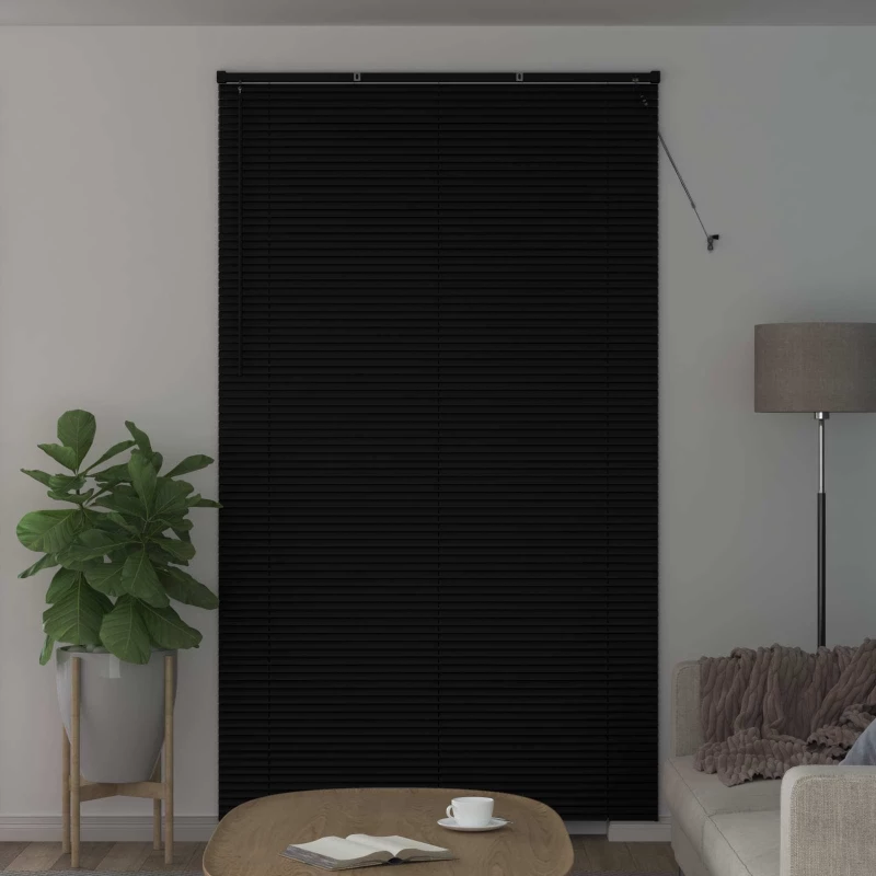 vidaXL Βενετσιάνικη Σκίαση Μαύρο 213 x 130 εκ PVC