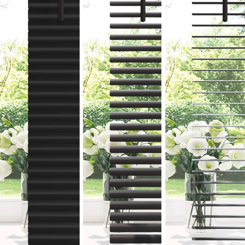 vidaXL Βενετσιάνικη Σκίαση Μαύρο 213 x 130 εκ PVC