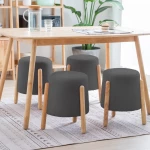 Σκαμπό Nextdeco Natural γκρι Υ46,5x38x37,5εκ.