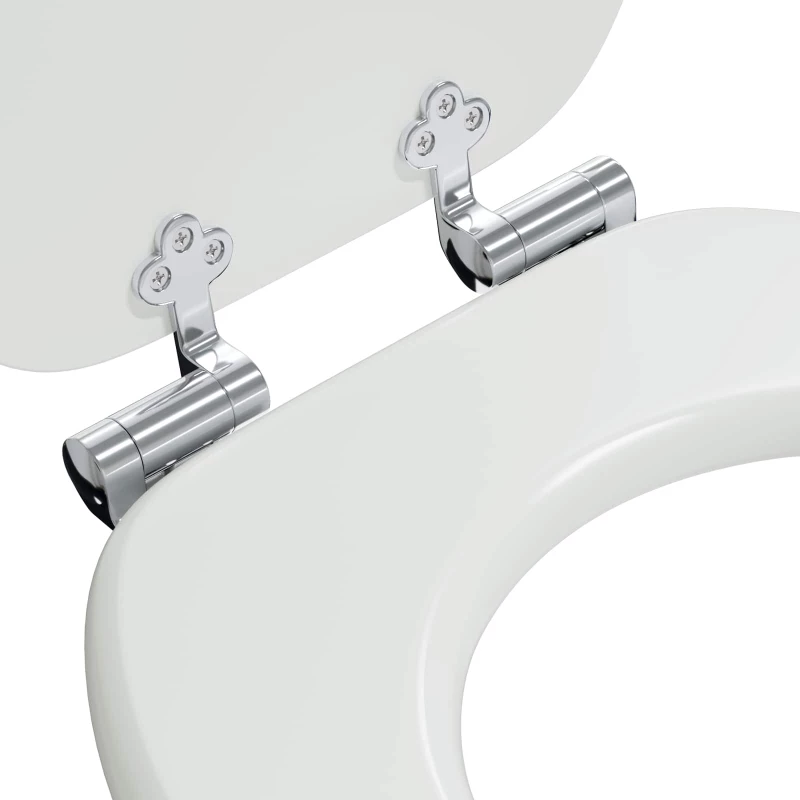 vidaXL Μαλακή κλειστή λεκάνη 2 pcs Λευκός 44 x 38 εκ. Πίνακας MDF