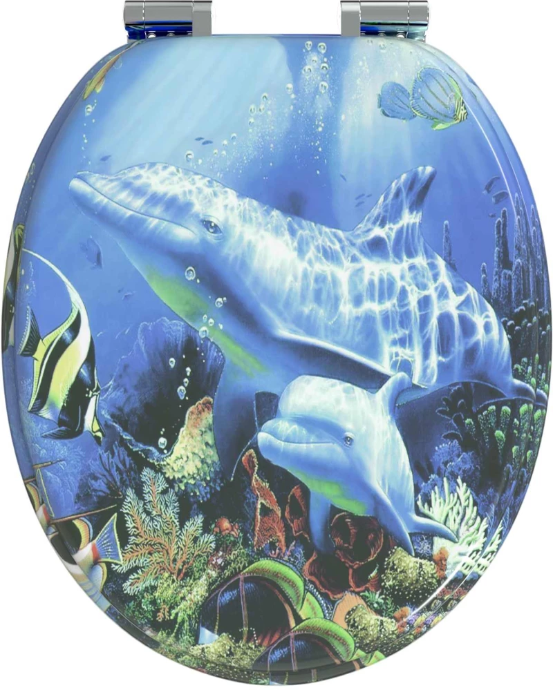 vidaXL Μαλακή κλειστή λεκάνη 2 pcs Μπλε 44 x 38 εκ. Πίνακας MDF