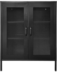 Ντουλάπα μεταλλική Nextdeco δίφυλλη μαύρη Υ102x80x35εκ.