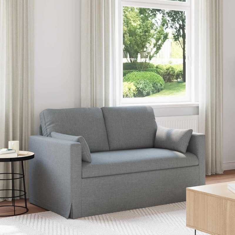 vidaXL Καναπές Ανοιχτό γκρι 139 x 78 x 80 εκ ύφασμα