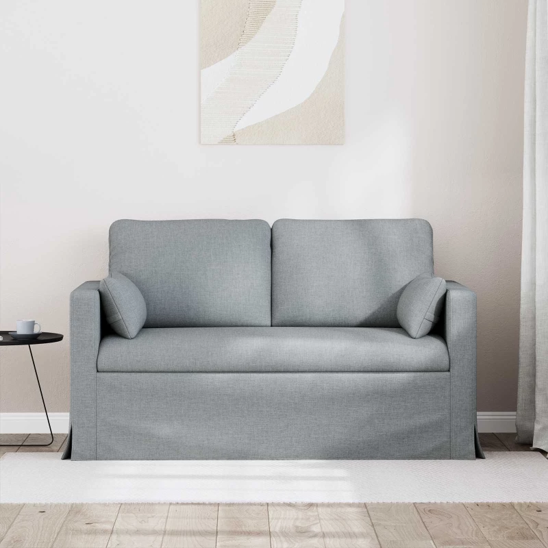 vidaXL Καναπές Ανοιχτό γκρι 139 x 78 x 80 εκ ύφασμα