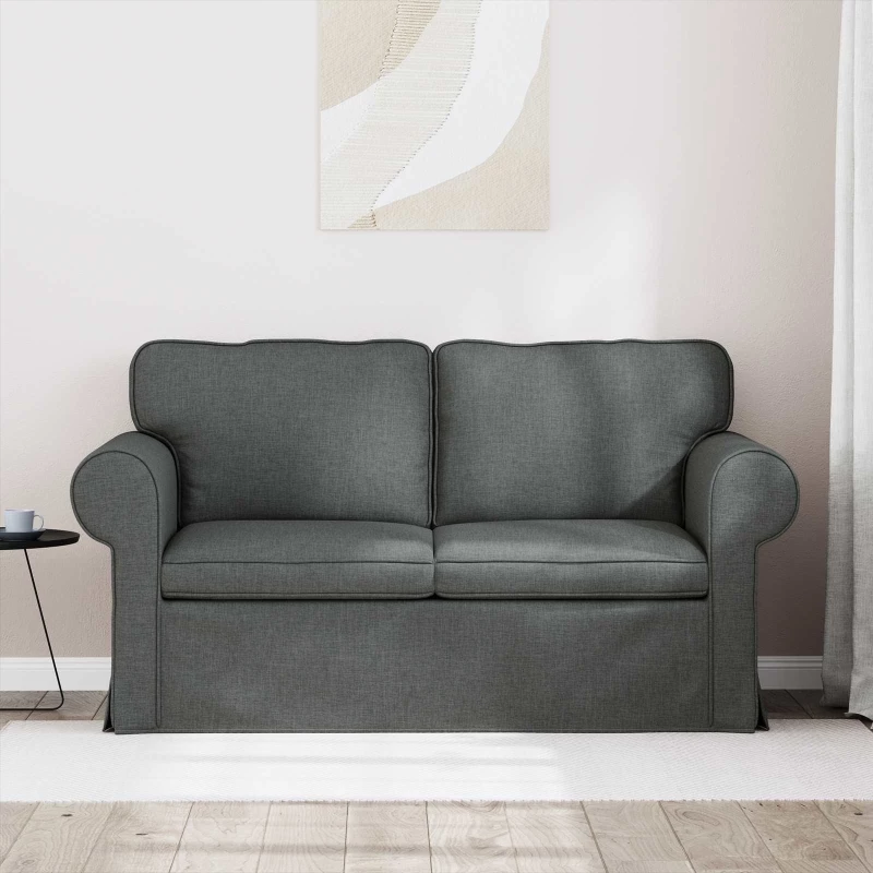vidaXL Καναπές Σκούρο Γκρι 155 x 82 x 80 εκ ύφασμα
