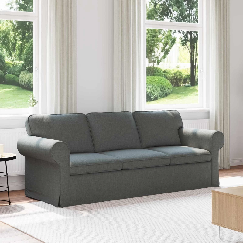 vidaXL Καναπές Σκούρο Γκρι 215 x 82 x 80 εκ ύφασμα