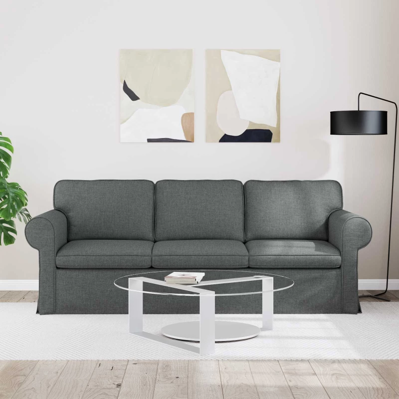 vidaXL Καναπές Σκούρο Γκρι 215 x 82 x 80 εκ ύφασμα
