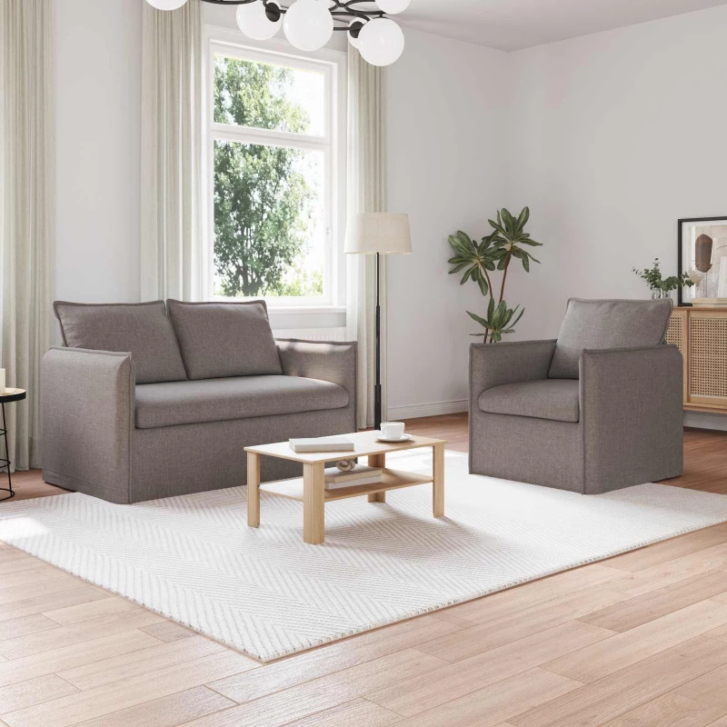 vidaXL Σετ Καναπέ 2 pcs Taupe 136 x 82 x 85 εκ Ύφασμα