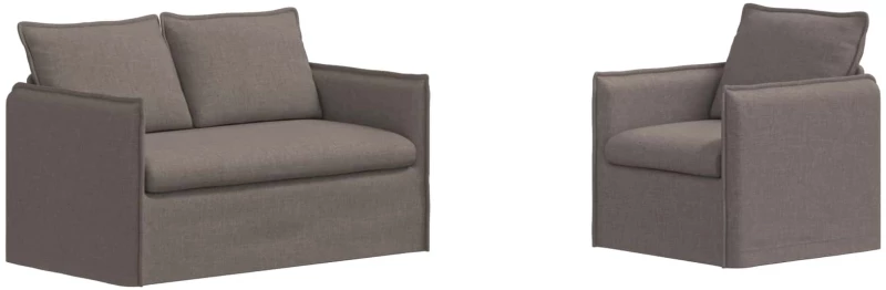 vidaXL Σετ Καναπέ 2 pcs Taupe 136 x 82 x 85 εκ Ύφασμα