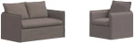 vidaXL Σετ Καναπέ 2 pcs Taupe 136 x 82 x 85 εκ Ύφασμα