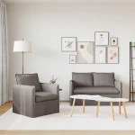 vidaXL Σετ Καναπέ 2 pcs Taupe 136 x 82 x 85 εκ Ύφασμα