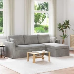 vidaXL Καναπές Ανοιχτό γκρι 228 x 134 x 80 εκ Βελούδο