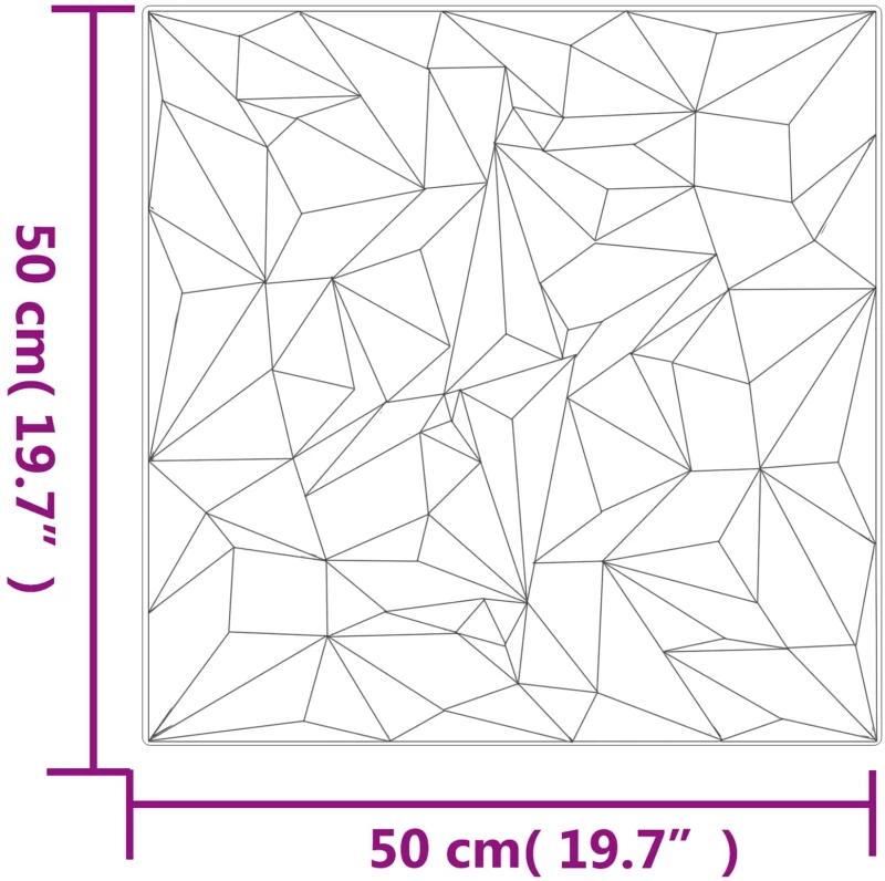 vidaXL Πάνελ τοίχου 12 pcs Μαύρο 50 x 50 cm Φελιζόλ XPS