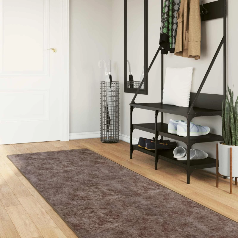 vidaXL Χαλί Runner MARSA Γκρι 100 x 350 εκ. Πολυέστερ και PVC