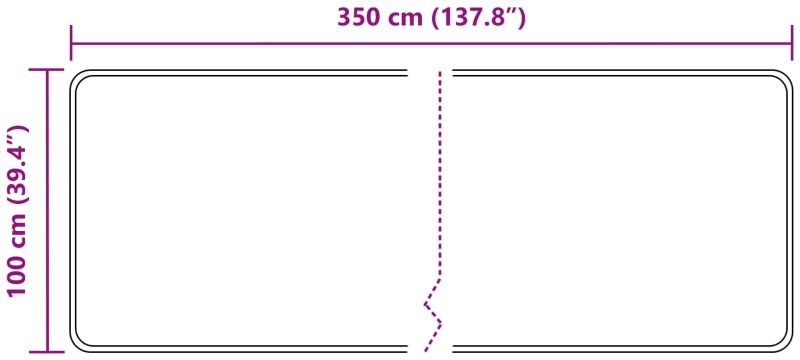 vidaXL Χαλί Runner MARSA Γκρι 100 x 350 εκ. Πολυέστερ και PVC