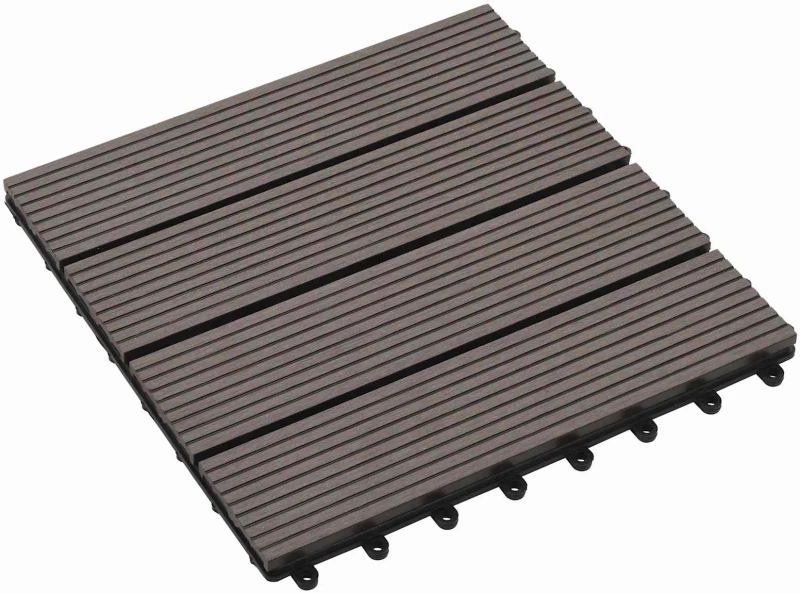 vidaXL Πλάκα Κατασκευής 11 pcs Σκούρο Καφέ 30 x 30 cm WPC