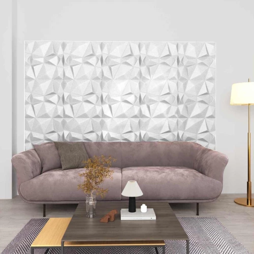 vidaXL Πάνελ τοίχου 24 pcs Διαμάντι Άσπρο 50 x 50 cm Φελιζόλ XPS