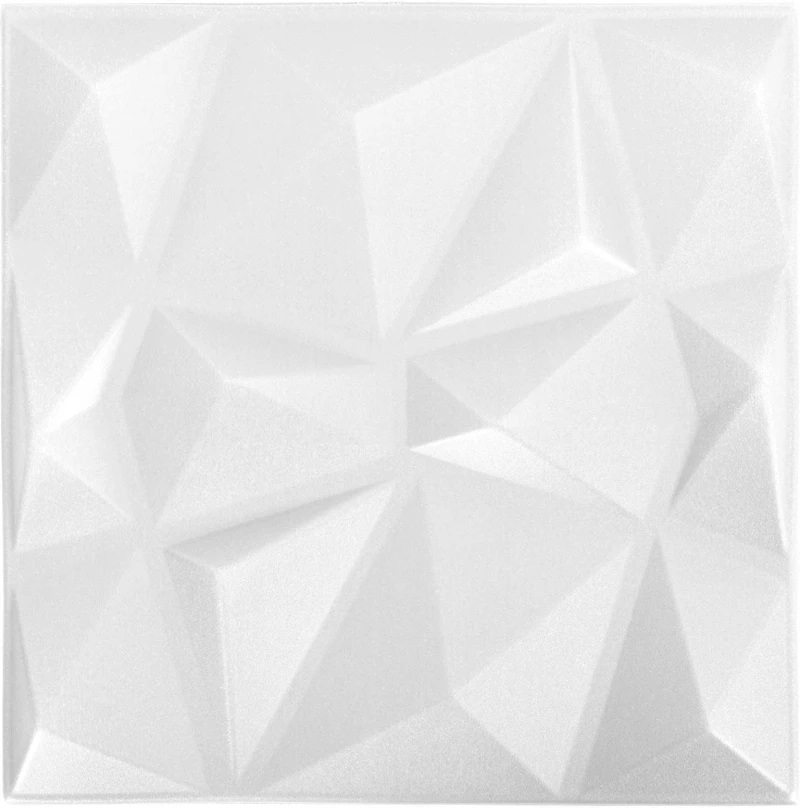 vidaXL Πάνελ τοίχου 24 pcs Διαμάντι Άσπρο 50 x 50 cm Φελιζόλ XPS