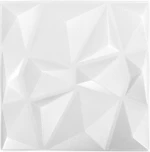 vidaXL Πάνελ τοίχου 24 pcs Διαμάντι Άσπρο 50 x 50 cm Φελιζόλ XPS