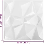 vidaXL Πάνελ τοίχου 24 pcs Διαμάντι Άσπρο 50 x 50 cm Φελιζόλ XPS