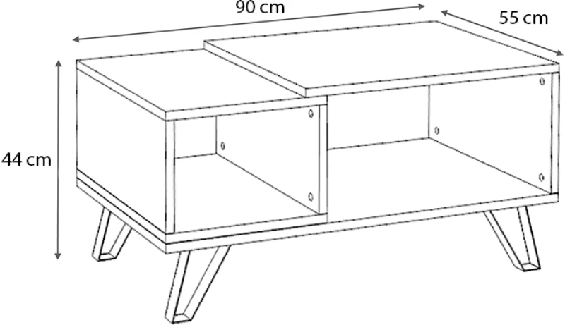 Τραπεζάκι σαλονιού Don Megapap χρώμα καρυδί 90x55x44εκ.