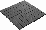 vidaXL Πλάκα Κατασκευής 3D Σχεδίαση 11 pcs Μαύρο 30 x 30 cm WPC