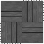 vidaXL Πλάκα Κατασκευής 3D Σχεδίαση 11 pcs Μαύρο 30 x 30 cm WPC