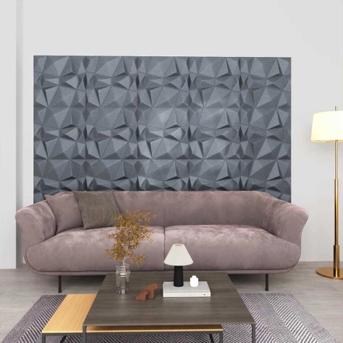 vidaXL Πάνελ τοίχου 48 pcs Διαμάντι Γκρι 50 x 50 cm Φελιζόλ XPS