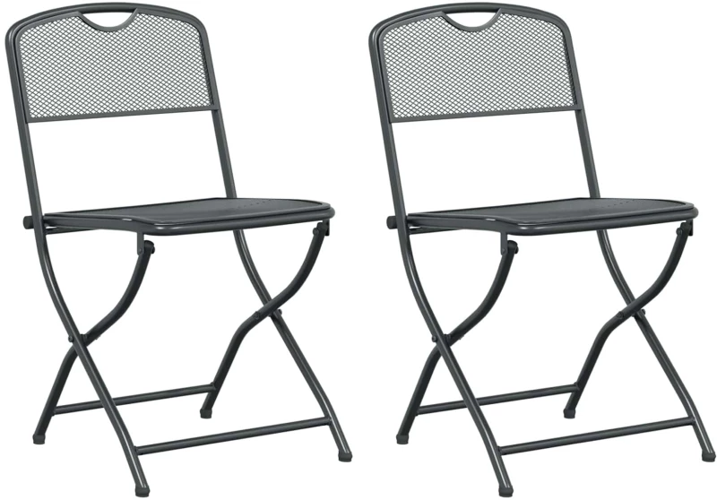 vidaXL Καρέκλες Κήπου 2 pcs Ανθρακί 52,5 x 46 x 82 εκ Σίδερο