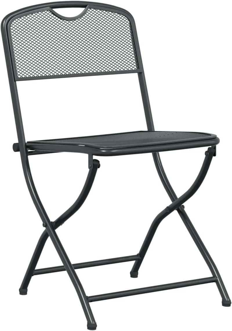 vidaXL Καρέκλες Κήπου 2 pcs Ανθρακί 52,5 x 46 x 82 εκ Σίδερο