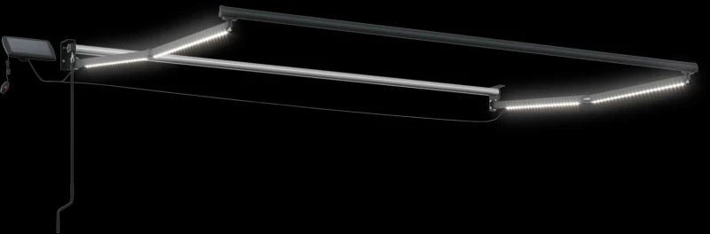 vidaXL Χειροκίνητη αναδιπλούμενη τέντα με LED 3 x 2,5 μ