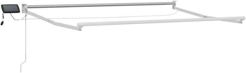 vidaXL Χειροκίνητη αναδιπλούμενη τέντα με LED Λευκός 3,5 x 2,5 μ