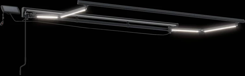 vidaXL Χειροκίνητο πλαίσιο τέντας με LED Μπορντό και Ανθρακί 3 x 2,5 μ