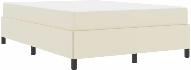 vidaXL Σκελετός Κρεβατιού με στρώμα Κρεμ 140 x 200 cm ύφασμα