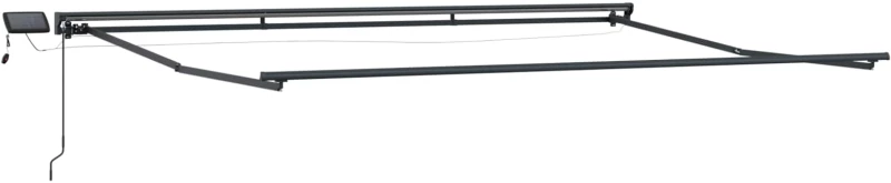 vidaXL Χειροκίνητο πλαίσιο τέντας με LED Ανθρακί 4,5 x 3,5 μ Αλουμίνιο