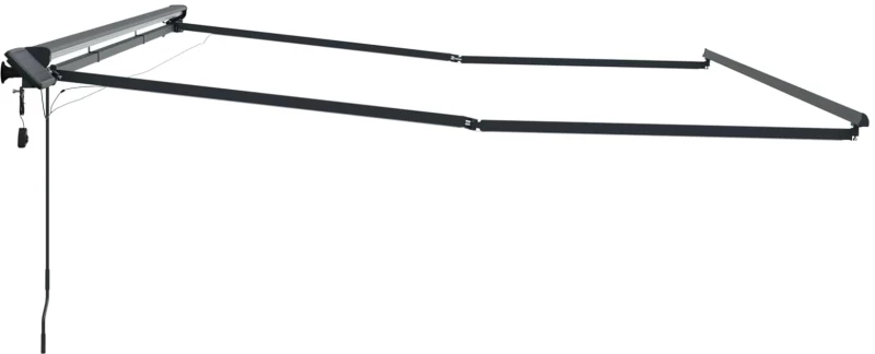 vidaXL Χειροκίνητο πλαίσιο τέντας με LED Ανθρακί 4,5 x 3,5 μ Αλουμίνιο