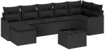 vidaXL Σετ Καναπέ Κήπου με μαξιλάρι 8 pcs Μαύρο Πολυ ράταν