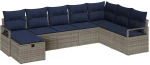 vidaXL Σετ Καναπέ με μαξιλάρι με αποθήκευση 8 pcs Γκρι συνθετικό ρατάν