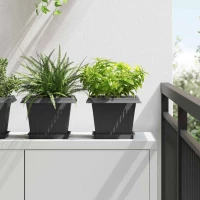 vidaXL Γλάστρες φυτών 6 pcs Μαύρο 23 x 23 x 17,5 εκ Πλαστικό