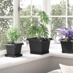vidaXL Γλάστρες φυτών 6 pcs Μαύρο 23 x 23 x 17,5 εκ Πλαστικό