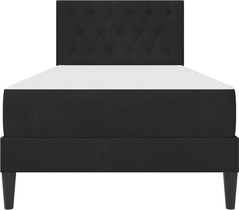 vidaXL Σκελετός κρεβατιού με στρώμα Μαύρο 90 x 190 cm Βελούδο
