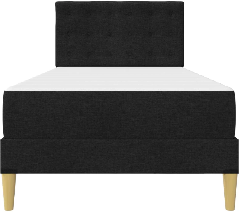 vidaXL Σκελετός κρεβατιού με στρώμα Μαύρο 90 x 200 cm ύφασμα